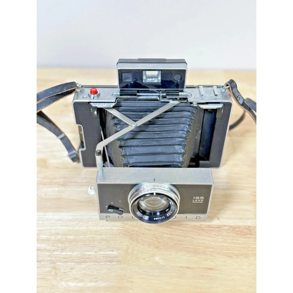 Polaroid 195 Land Camera w/ Tomioka 114mm lens, Accessories, Case Untested READ
